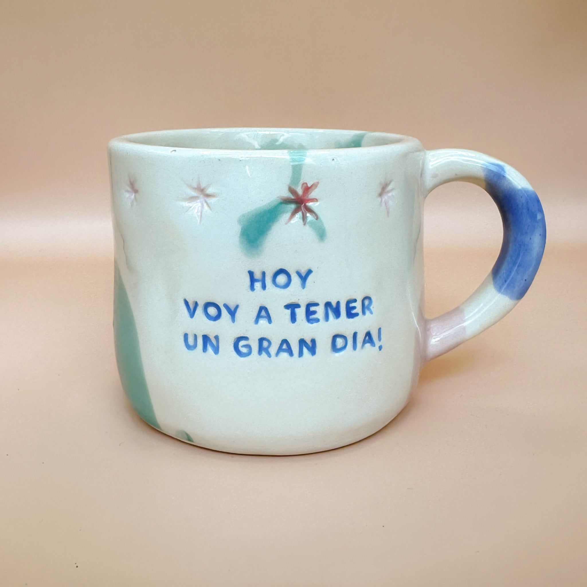 Taza Hoy voy a tener un gran dìa - ojitos azules y estrellitas