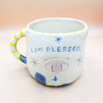 Load image into Gallery viewer, Taza I am blessed -  a rayas amarillas
