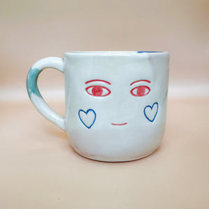 Taza I am Loved - cachetitos de corazón azules