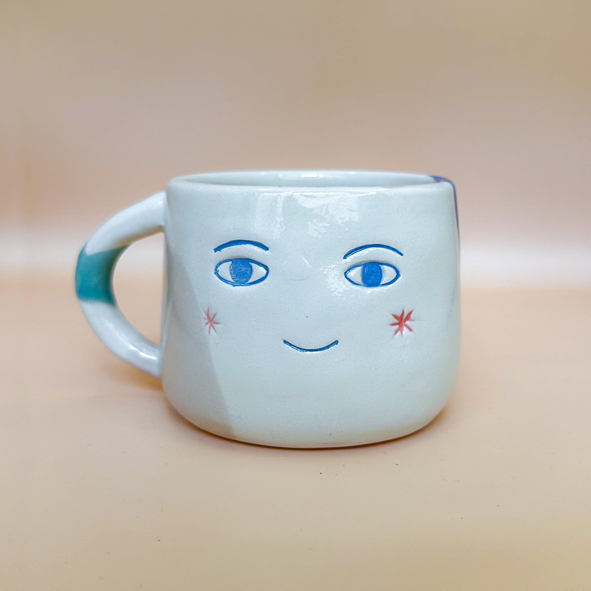 Taza Soy Feliz - ojito y boqui azuli