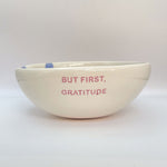 Load image into Gallery viewer, Bowl Mediano - BUT FIRST GRATITUDE círculo azul
