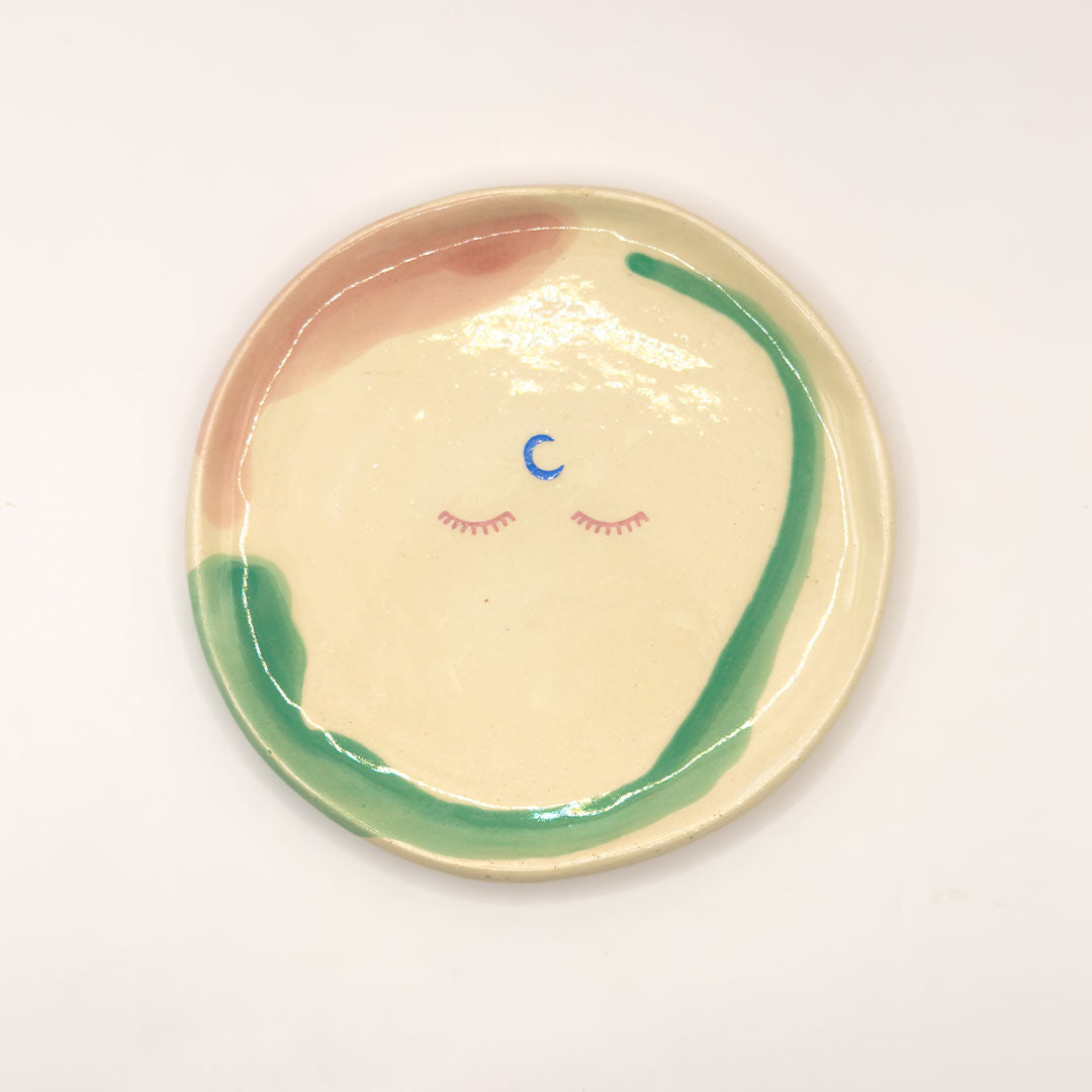 Plato chico - ojos luna - verdi rosa