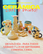 Load image into Gallery viewer, Workshorts: Cerámica Libre &amp; Drinks · Un Sólo Día - Sábado 7 o 21 de Septiembre
