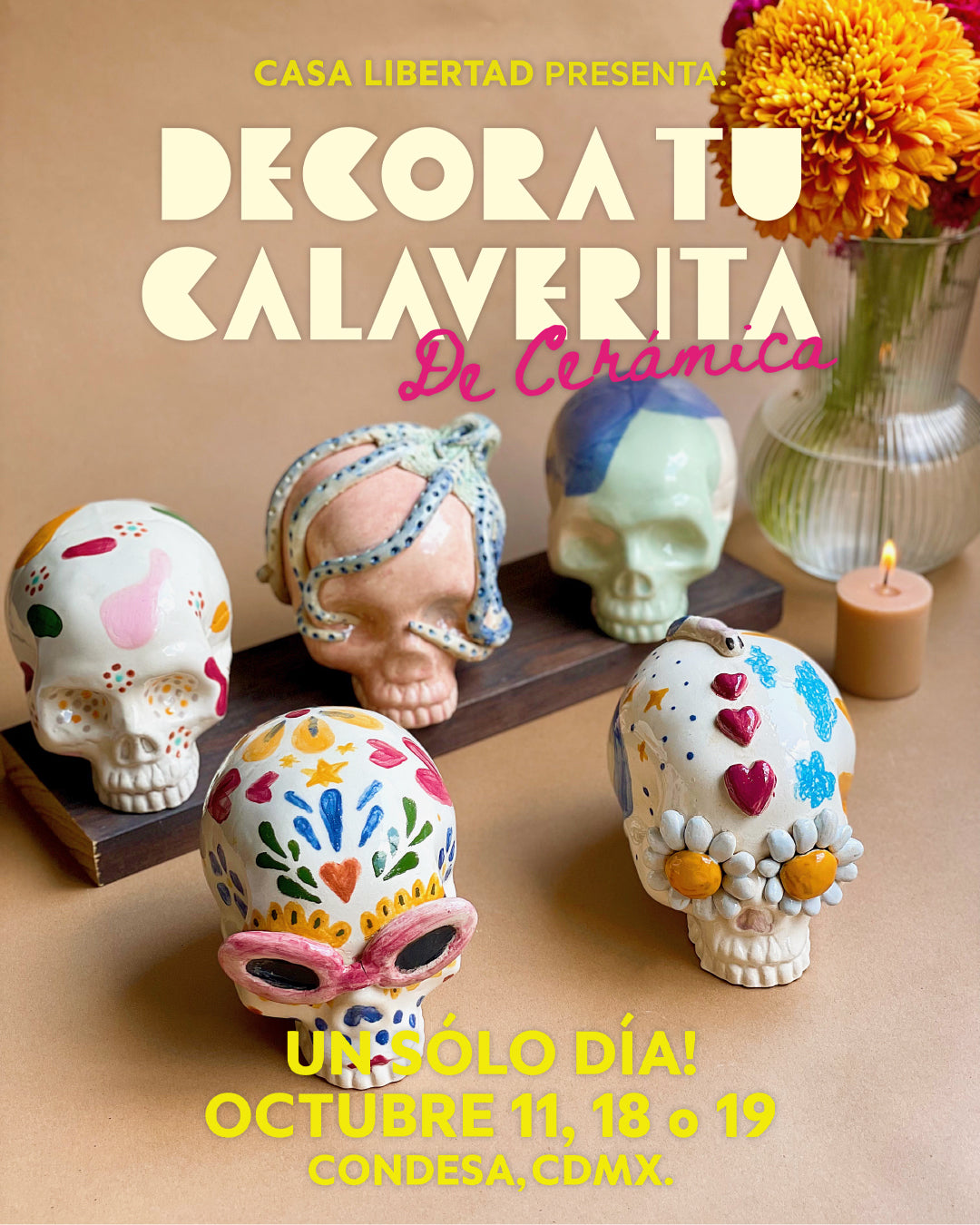 Workshorts: Decora Tu Calaverita Cerámica - Viernes 11 o 18 y Sábado 19 de Octubre