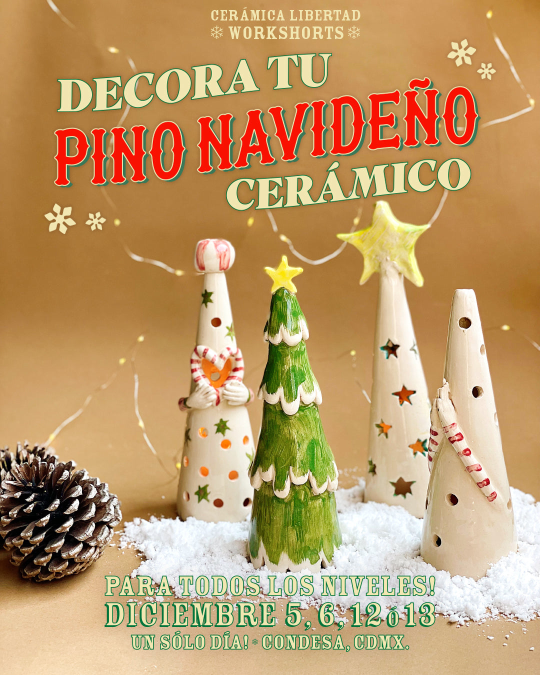 Workshorts: Decora Tu Pino Navideño de Cerámica - 5, 6, 12 o 13 de Diciembre