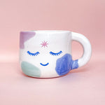 Load image into Gallery viewer, Taza con asa - MY SOUL IS CALM- estrellitas rosas
