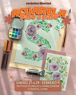 Load image into Gallery viewer, 🎨 Acuarela Paso a Paso  🌸 Motivos Florales con @ charlespaper · INICIA ENERO 27 o 29 · FEBRERO 9
