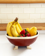 Load image into Gallery viewer, Ensaladera - frutero circular con piecitos Baditas azules
