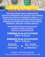 Cargar imagen en el visor de la galería, Workshorts: Cerámica Libre &amp; Drinks · Un Sólo Día - 15 o 16 de Noviembre
